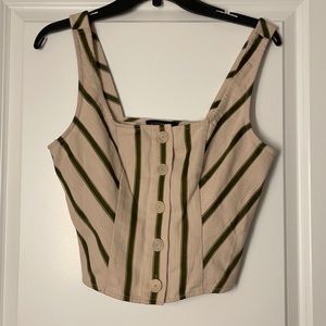 Intermix - Beige striped crop top